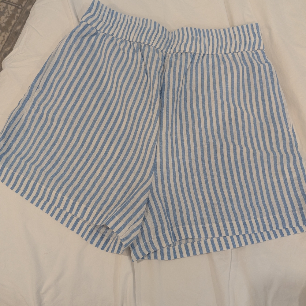 MAREA Ava Shorts -  Blue and White Striped Shorts NWT size S